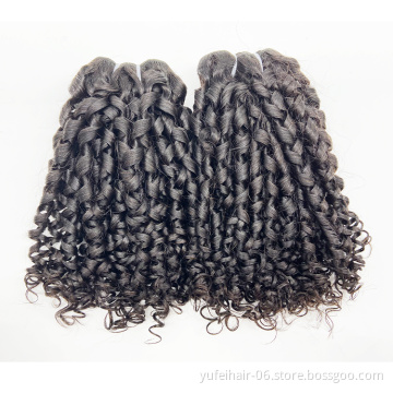 Hot Sale Double Drawn Raw Virgin Fumi Pixie Curls Hair,10A Grade Indian Remy Human Hair In Nigeria